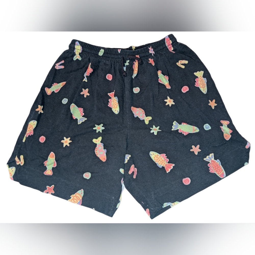 Vintage Dee California Fish Print Casual Shorts